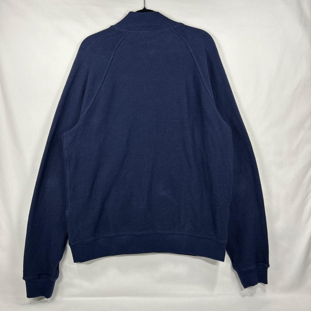 J.Crew Blue Full-Zip Cotton Textured Mock Neck Jacket Size L - Picture 2 of 8